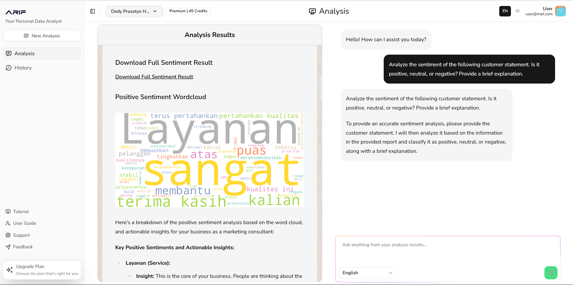 ARIF Dashboard Demo